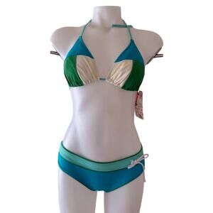Split Multicolor Bikini Set – Size M – New with Tags
